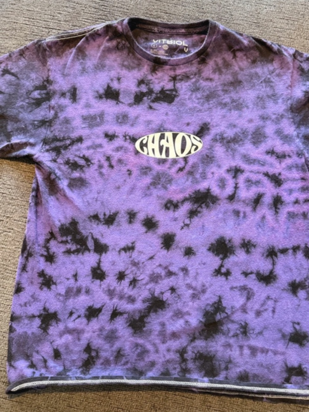Vitriol “Chaos” Tie Dye Tee – Purple/Black (Size L)